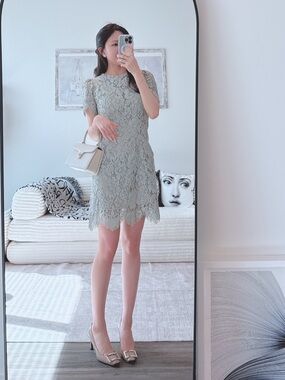 Mint Lace Dress Korean Boutique Elegant Romantic Occasion Dress